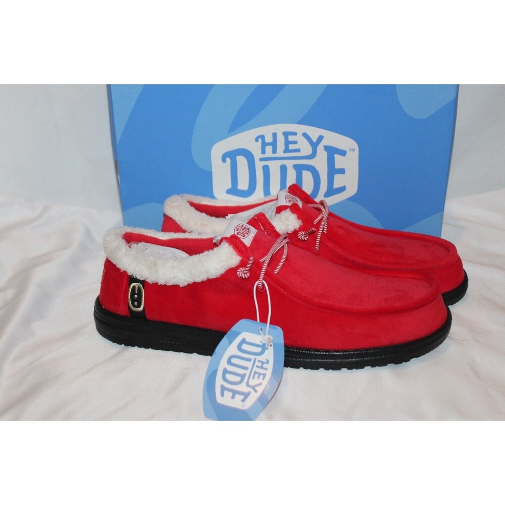 Hey Dude Wally Men's Santa Clause Red Slip On Sneakers NIB SZ 14